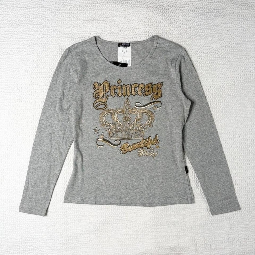 deadstock Morgan de Toi sparkly crown graphic long sleeve